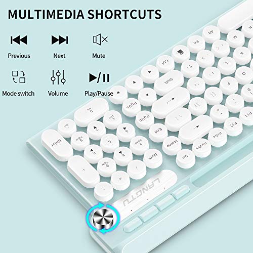 MQSUZA-Wired-Computer-Keyboard-with-Phone-Holder-Office-Keyboard-Cute-Design-for-Windows-PCLaptopDesktop-White-Cyan