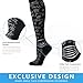 IRAMY Compression Socks for Women Ankle Support Moisture Wicking Knee High Socks 2 Packs,Black+Grey-2 Packs,Medium