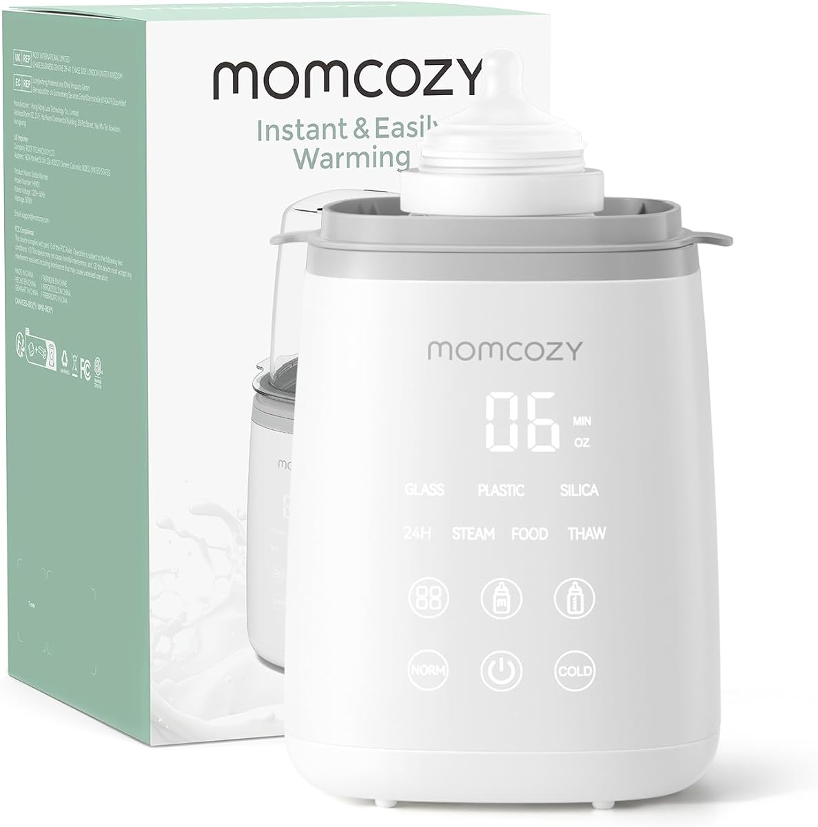 Calentador de biberones para bebé, leche materna de calentamiento rápido para todos los biberones | Esenciales para recién nacidos para mamá, control preciso de temperatura, multifunción 10 en 1 con temporizador, apagado automático, juego de un solo toque
