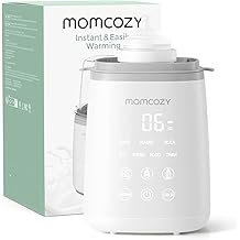 Momcozy Bottle Warmer, Fast Bottle Warmers for All Bottles with Timer, Accurate Temperature Control and Automatic Shut-Off, No Lid Required for Heating, White-Gray