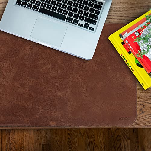 Londo Tapis de Souris en Cuir Véritable - très Grande Taille, Pad de Bureau, Protecteur de Bureau avec Surface Lisse et Soyeuse (Vison) – vue 4