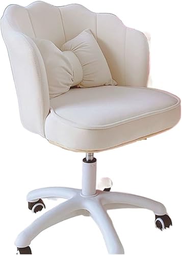 ENILSA Silla bonita para dormitorio, dormitorio, silla de computadora, cómoda, giratoria, silla de escritorio, taburete de maquillaje, silla de