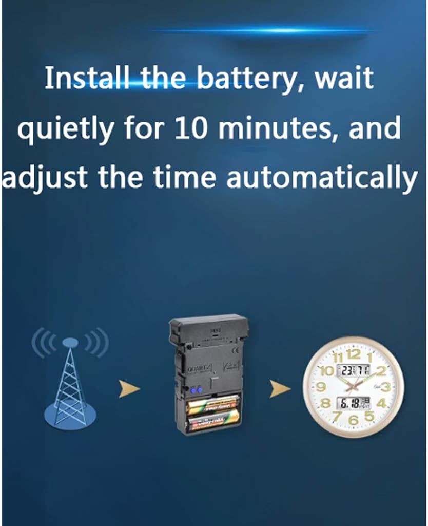 Weather Monitoring Clocks Wall Clock Living Room Home Night Photoelectric Wave Clock Digital Clock with Temperature Humidity Weather Detection Clock (Gold) (Brown)