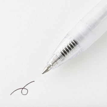 MUJI Polycarbonate Ballpoint Pens, 0.5mm Fine Tip, Rubber Grip, Pack of 3, Black/Red/Blue (Blue)