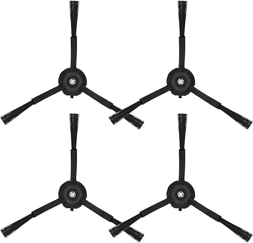Cepillos laterales de cerdas (paquete de 4) compatibles con Roborock Q7, Q7Max, Q Revo, S7MaxV, S8, S7, S6, S5, S4 y E Series Robot Aspiradoras -