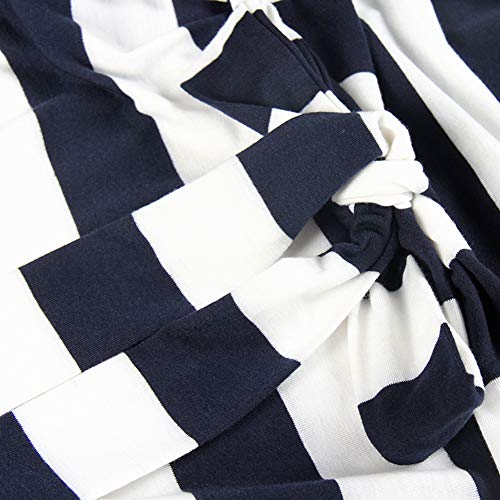 Image of PALINDA Women's Striped Elegant Short Sleeve Wear to Work Casual Pencil Dress with Belt
