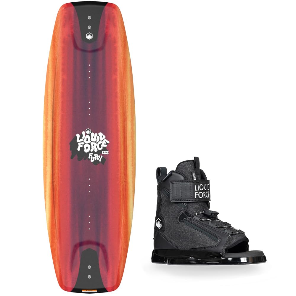 Liquid Force Fury Wakeboard with Rant Junior Bindings, 120: 12T-5Y