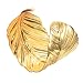Merdia Fashionable Alloy Metal Arched Leaf Shaped Wide Arm Cuff Bangle Bracelet(Golden Color)