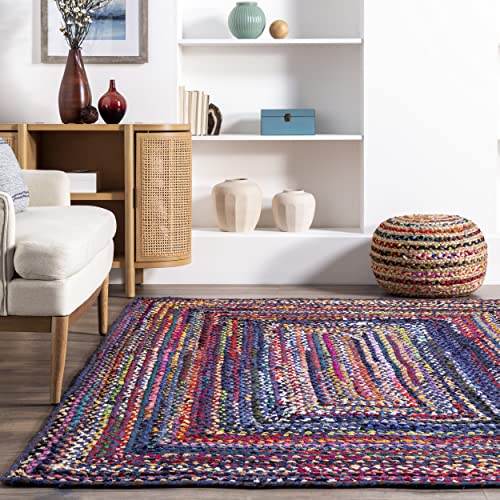 Nuloom Tammara Hand Braided Area Rug, 3' X 5' Oval, Blue #TOP6