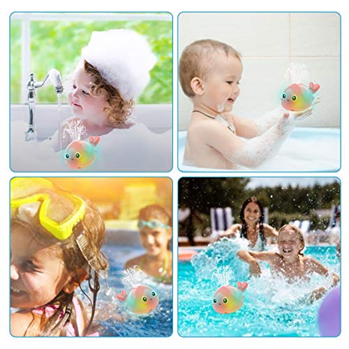 Whale Baby Bath Toys, Fountain Light Up Baby Pool Toddlers Toy With Led Light Whale Spray Water Toy For Kids, Induction Sprinkler Bathtub Toys Bathroom Shower Swimming Pool Outdoor Water Toy (Pink) #TOP1