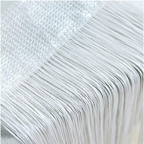 HY Door String Curtain, Wall Panel Fringe Window Room Divider Blind, Home Patio Bedroom Decorative Tassel Screen Ribbon Strings Strip Silver Thread Screen for Wedding Coffee House Home (White) HY Door String Curtain, Wall Panel Fringe Window Room Divider Blind, Home Patio Bedroom Decorative Tassel Screen Ribbon Strings Strip Silver Thread Screen for Wedding Coffee House Home (White)