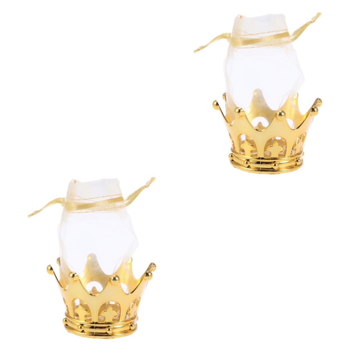 24 Stück kleine Tüten Geburtstag Gastgeschenke Party befüllbar Gold mit Beutel befüllbare Goldkrone mit Beutel Hochzeit Süßigkeiten Gastgeschenke Mini-Tasche Braut Prinzessin / 1895