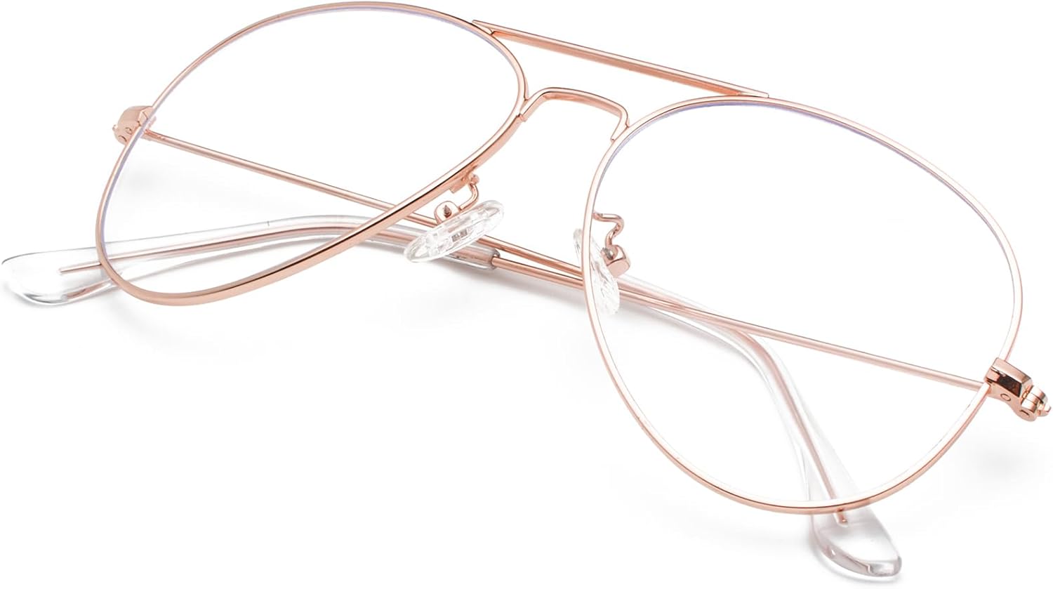 EYLRIM Blue Light Aviator Glasses for Women Men Metal Pilot Frame Clear Lens Computer Eyeglasses Gold+rose Gold Anti Blue Light Lens image 5 of 7 B0F1RWRHXD