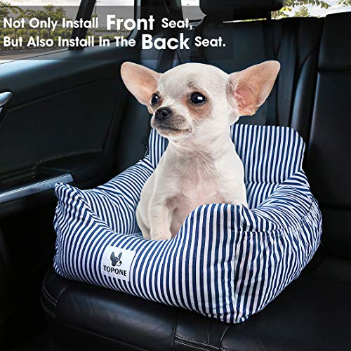 Small Dog Car Seat,Pet Car Booster Front Seat Carrier with Removable Cover&Safety Leash for Small and Medium Pets Cat Up to 25 Lbs
