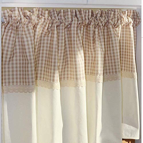Cortinas cortas de alta calidad con encaje rUrEu hechas de lino y algodón natural 2