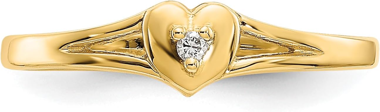 14k White Gold .01ct Diamond Heart Toe Ring