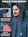 ANYOO Hooded Rain Poncho for Adults Waterproof Lightweight Rain Coats for Men Women Reusable Rain Jacket for Emergency Camping Outdoor Activities (Sea blue) One Size