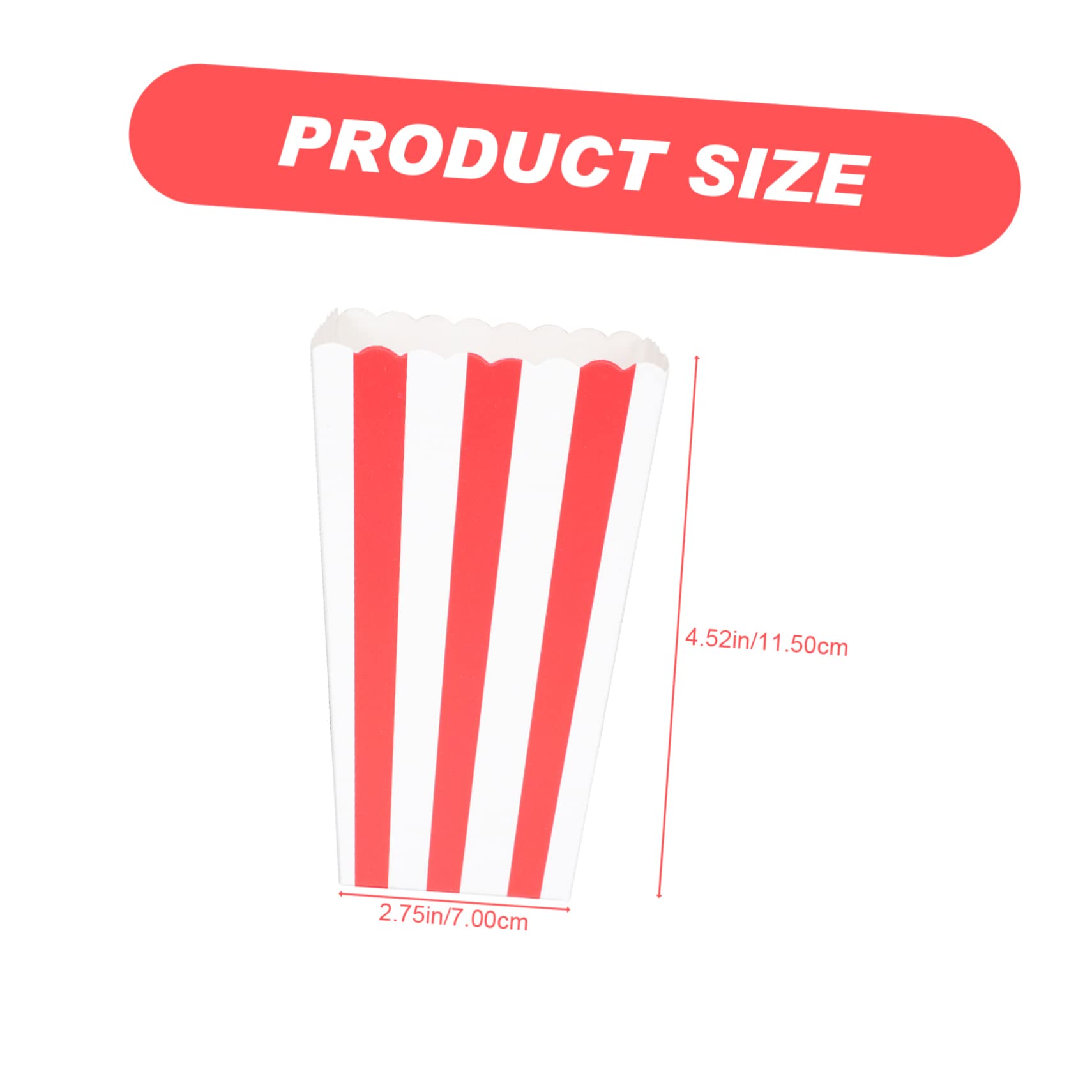 CIYODO 24 Pack Carnival Snack Boxes Popcorn French Fries Containers Portable Snack Tray Lid Leakproof Movie Night Supplies