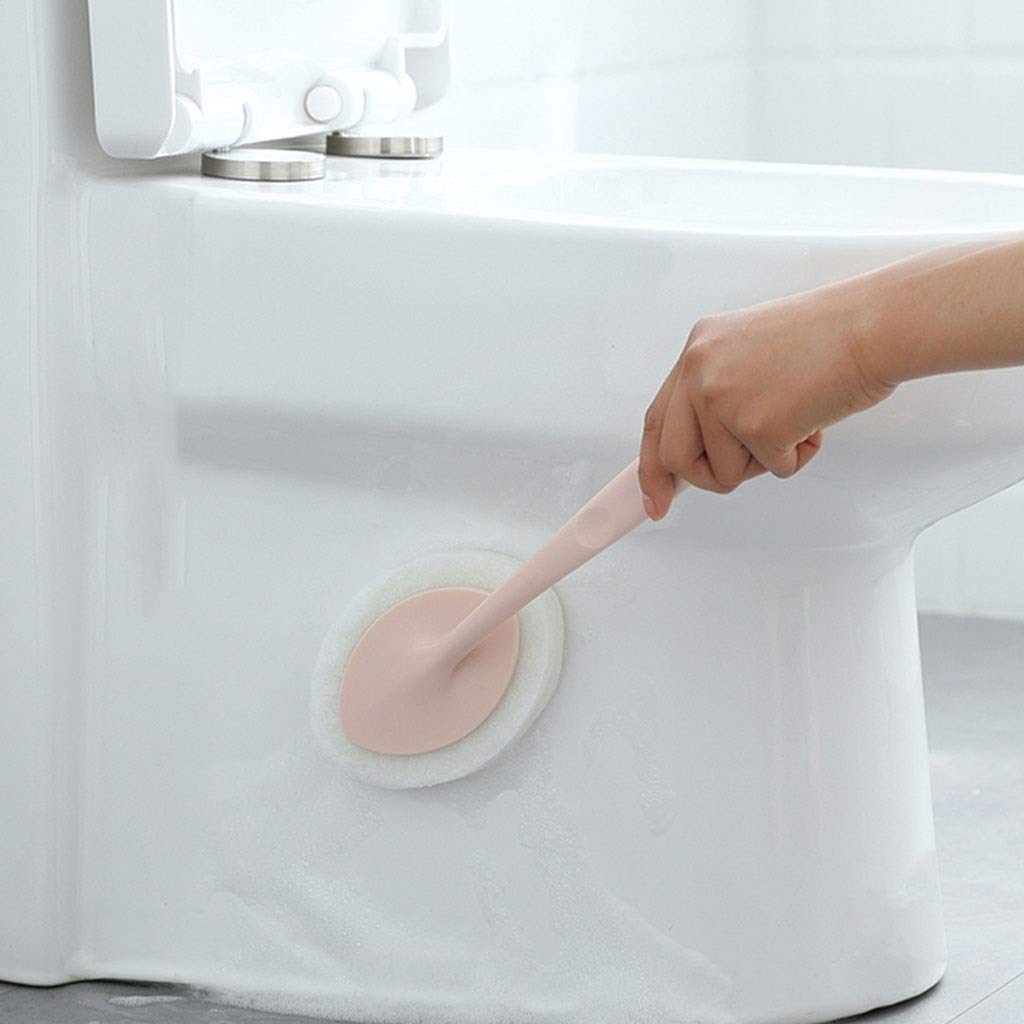 Diseño Clásico Escobilla de baño, WC Cepillo for la Limpieza de baño, Hermoso y Duradero Mango Largo Cepillo de Limpieza (Blanco/Gris/Rosa) Escobillas de Baño (Color : White)