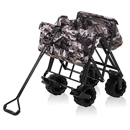 SAMAX Coaster Wagon Garden Trolley Beach Wagon Opvouwbare Hand Cart Offroad - Camouflage - Image 7