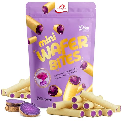 Deka Ube Mini Wafer Bites Creme Filled Rolled Wafers, 6.35oz