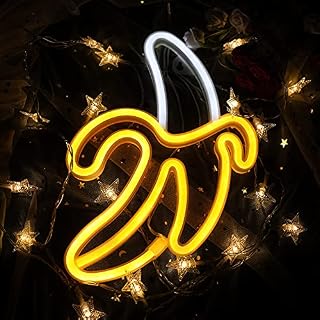 ENUOLI Banana Neon Light Signs LED Neon Lights Neon Night Light USB or Battery Operated Led Neon Wall Light for LED Neon Sign Banana Neon Light Lamps for Bedroom Home Parties Decor