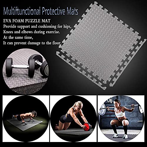 Tapis d'exercice en mousse durable et dalles de sol EVA emboîtables épaisses - 4