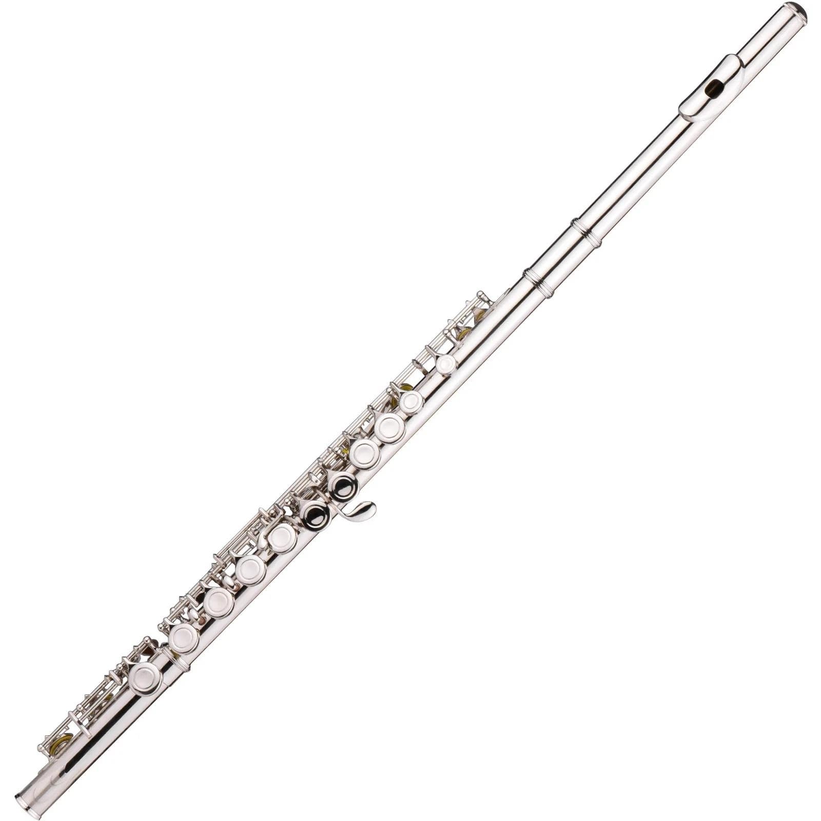 Flauta De Concierto Cuproníquel Niquelado 16 Agujeros C Instrumento De Flauta Con Bolsa Acolchada Flauta Travesera Kit