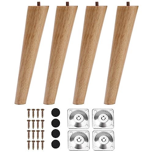 INMOZATA Lot de 4 Pied De Meuble Bois Massif, Pied de lit, Pied de Table Bois de Remplacement pour canapé Pieds de lit Fauteuil Table de Nuit Meuble TV(20cm, Oblique)