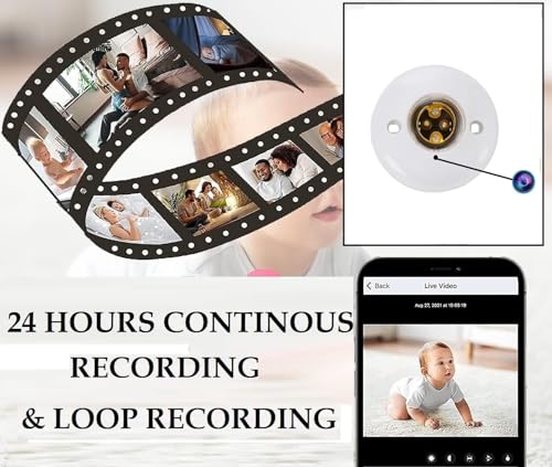 Smart Bulb Holder 1080P HD Wi-Fi Camera 2024 Newest Version Security Indoor Video Recorder, Support iOS/Android GDENV 4 51ldeGsL29L