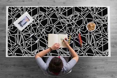 Tapis de bureau antidérapant et imperméable 120x60 cm géométrique