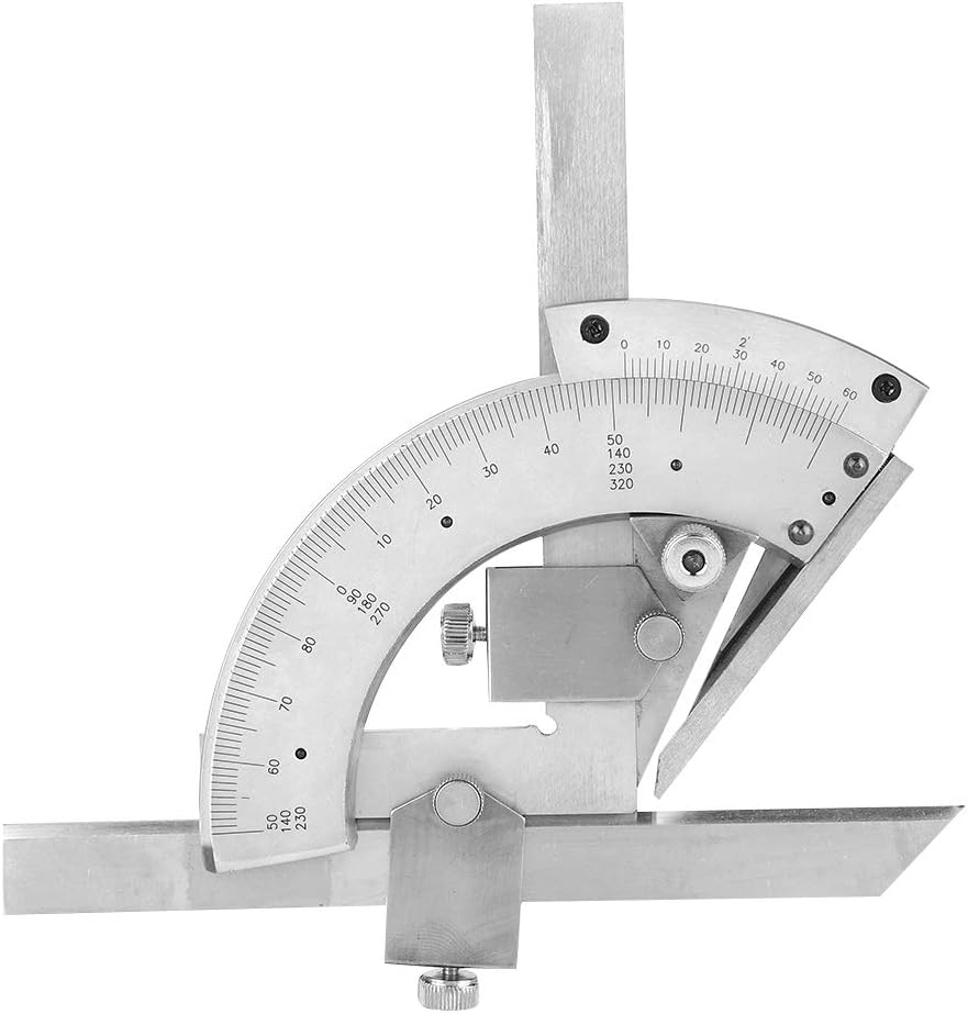 Universal Bevel Protractor Angle Finder Ruler for Mechanical Processing and Woodworking - 0-320 Degree Range - High Carbon Steel Measuring Tool with Fine Tuning Adjustment for