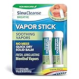 SinuCleanse Vapor Stick, Solid Balm - Portable, Non-Medicated, Soothing Vapors. No Mess, Quick Dry, Moisturizing Formula, 0.11 Oz (2 Pack), Made in USA