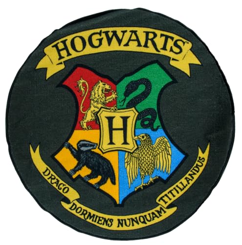 Groovy UK Harry_Potter_Hogwarts_Shield_Indoor_Floor_Mat, Alfombra Unisex Adulto, Negro, 100 X Cm