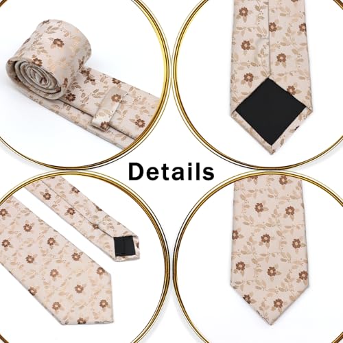 Image of Floral Ties for Men Satin Mens Tie Flower Printed Neck Tie Wedding Party Business