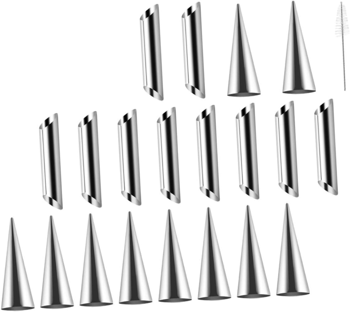Stainless Steel Croissant Horn Set with Brush for Baking