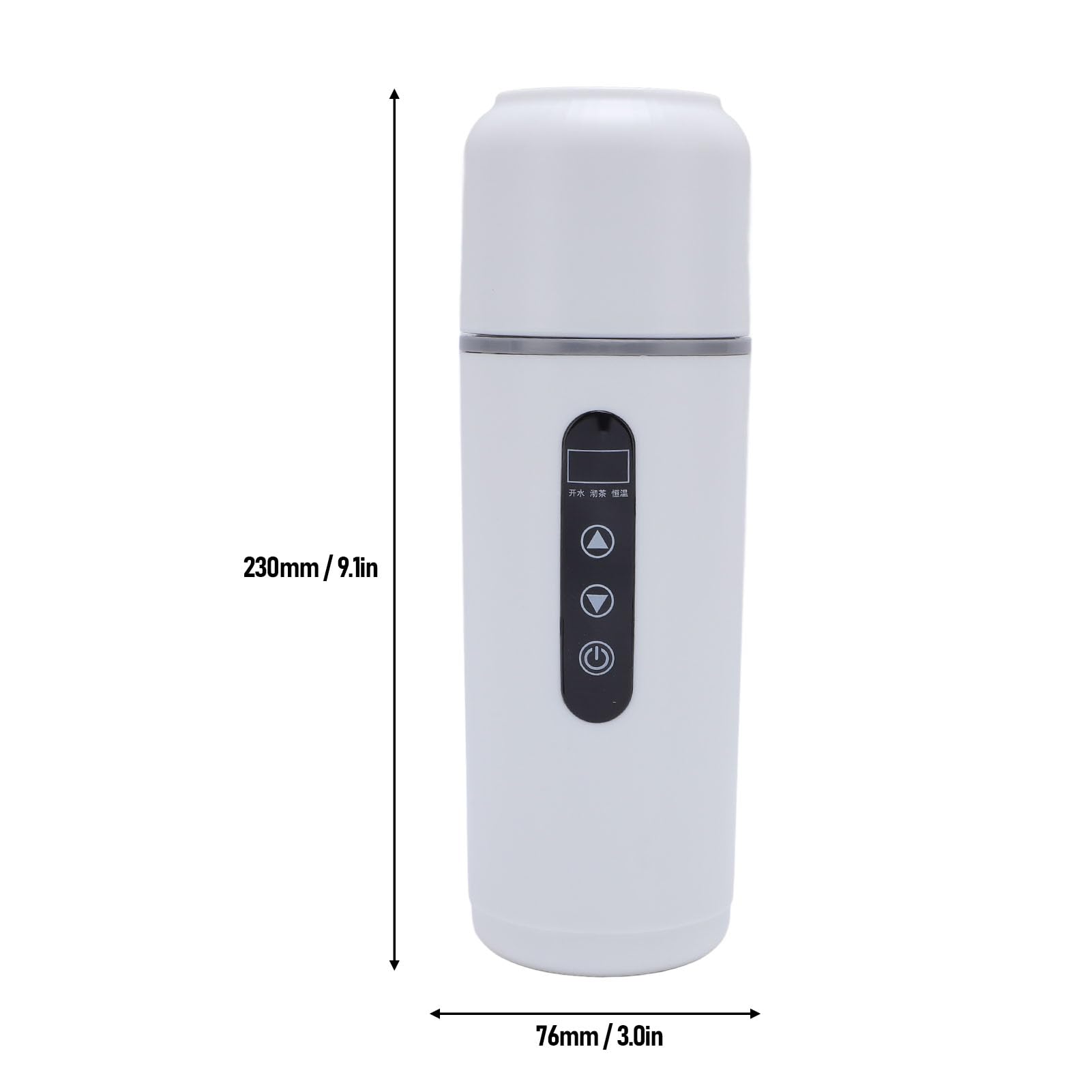 OMABETA 1PCS 500 Ml de Chauffage de Voiture, Tasse de Chauffage de Voyage Portable Kettle 12V 24V, Tasse de Chauffage en Acier Inoxydable pour Camion de Voiture (Blanc)