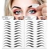 22 Pairs 4D Eyebrow Tattoo Sticker - Nature False Brows Hair-Like Authentic Long Lasting Waterproof Temporary Tattoo for Grooming Shaping (Black)