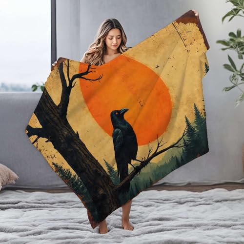 Couverture en peluche corbeau idée cadeau originale pour anniversaire