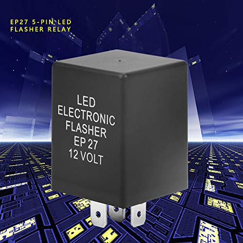 EP27 5-Pin LED Flasher Flash Relay for Turn Light Hyper Flash Fix 12V Electronic Turn Signal Blinker Relay Compatible with 1994-2009 (FL27)