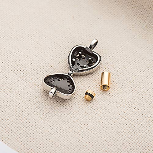 Cremation Jewellery Urn Necklace for Ashes Inside Small Gold Cylinder Carved Always in My Heart Keepsake Pendant Memorial Gifts Urns for Human Pets Ashes - Image 4