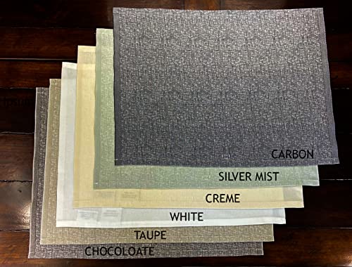 Carlo Lamperti Italy | Premium European Cotton Linen Placemats (Set Of 4) | Occidente 20X14| Sustainable Eco-Friendly |Machine Washable Cloth Tablemats For Summer, Kitchen, Wedding, Dining | Slvr Mist #TOP5