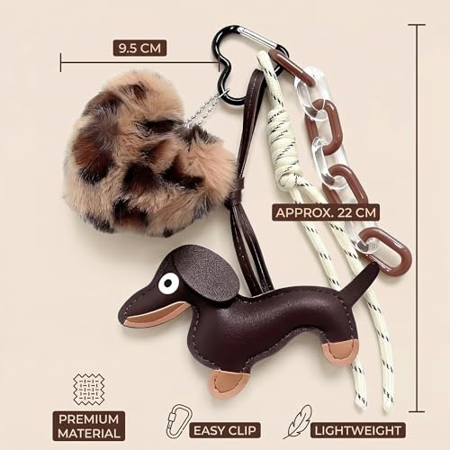 GILWUMO 30 Bijoux de Sac, Porte-clés en Peluche Léopard en Forme de Cœur, Accessoire Mignon pour Sac à Main et Clés, Cadeau Parfait pour les Amateurs de Dobermann, 9x9.5cm – vue 5