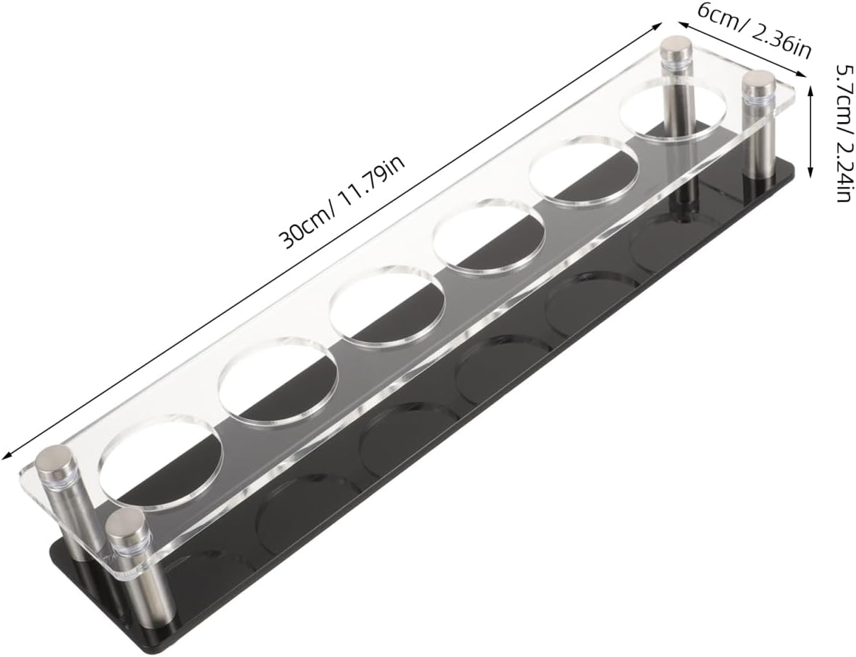Toyvian Acrylic Shot Glass Holder Tray, 6 Slots Heavy Duty Shot Glasses Server Rack Carrier for Bar Home Gathering Party Festival Nightclub