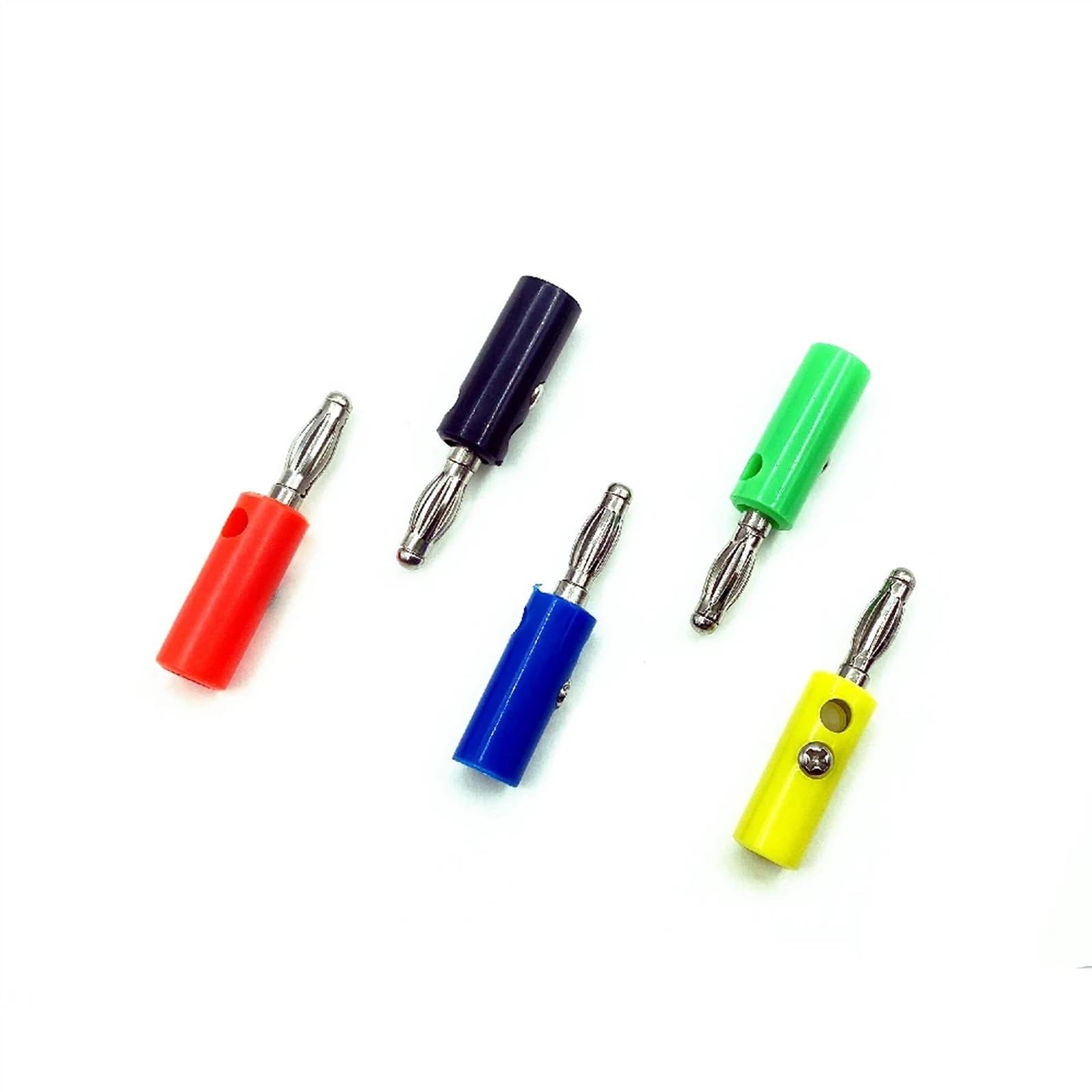 Lot de 5 haut-parleurs audio à vis banane, plaque dorée, connecteurs 4 mm, noir et rouge (5 couleurs par 5 pièces)