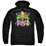 Mighty Morphin Power Rangers TV Series Rangers Unite Logo Adult Pull-Over Hoodie Black