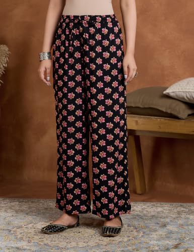 Image of Amazon Brand - Myx Women's Rayon Printed Kurta Set | Regular Fit | with Palazzo & Dupatta (Available in Plus Sizes)