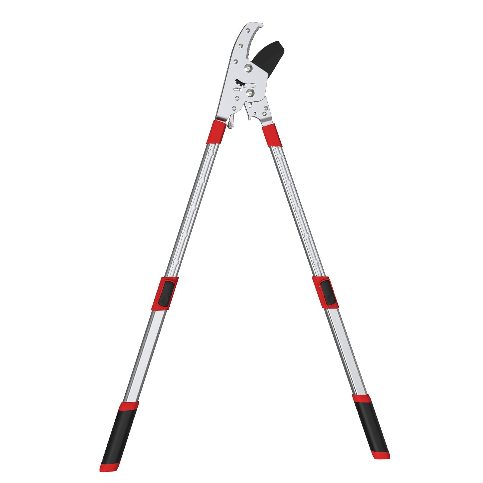 GARTOL Troncarami telescopico a incudine in acciaio telescopico da 71 a 104 cm, per tagliare alberi a lungo raggio, progettato per legno secco, doppio meccanismo a cricchetto, 6 arresti di posizione,