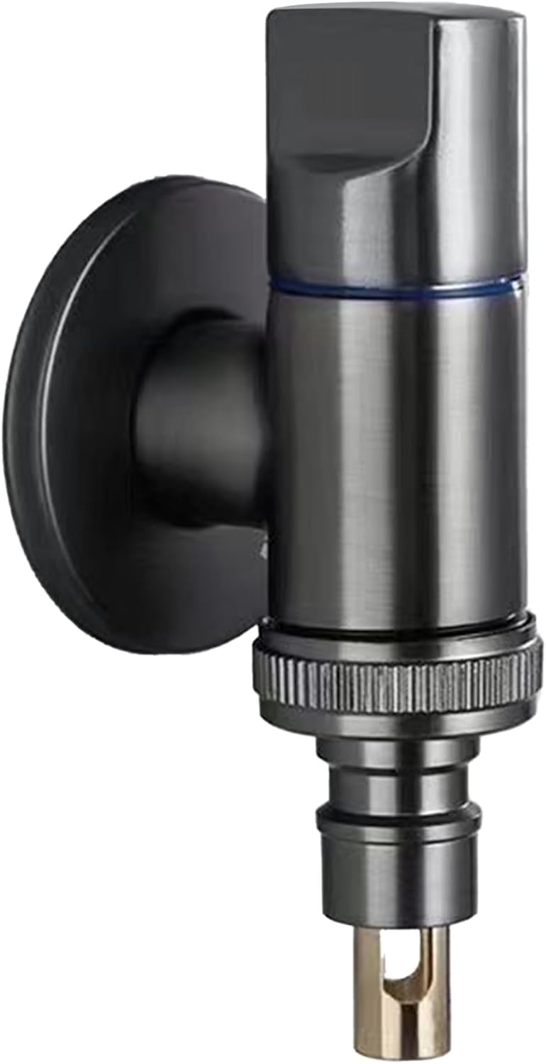 Golden Laundry Faucet Washing Machine Faucet Water Spigot Outdoor Faucet Handle Hose Faucet Dishwasher Angle Valve (Black)-image-28