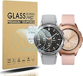 Diruite 4-Pack for Samsung Galaxy Watch 4 Classic 42mm Screen Protector Tempered Glass for Samsung Galaxy Watch 4 Classic 42mm Smart Watch [2.5D 9H Hardness][Anti-Scratch][Optimized Version]